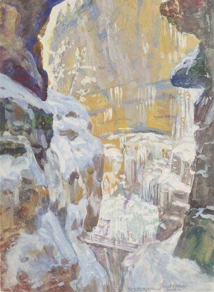 Die vereiste Breitachklamm bei Oberstdorf. Jan. 1923