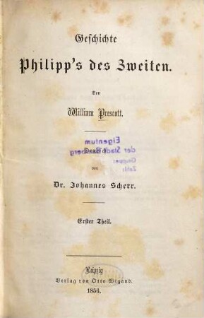 Geschichte Philipp's des Zweiten, 1