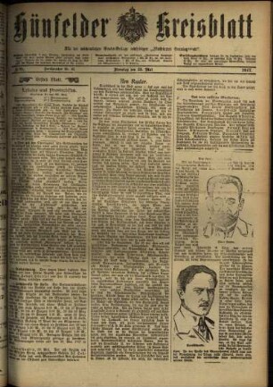 Erste Ausgabe vom Dienstag, den 22. Mai 1917.