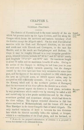 Chapter I. General features
