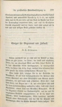 777-801 Einiges für Gegenwart und Zukunft