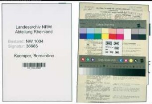 Entnazifizierung Bernardine Kaemper , geb. 25.05.1909 (Kindergaertnerin)
