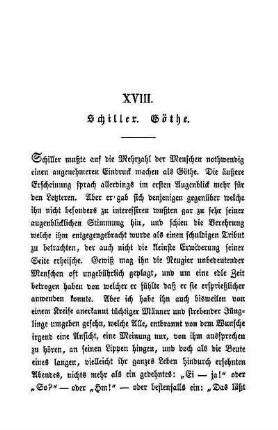 XVIII. Schiller. Göthe