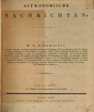 Astronomische Nachrichten = Astronomical notes. 10, 10. 1832
