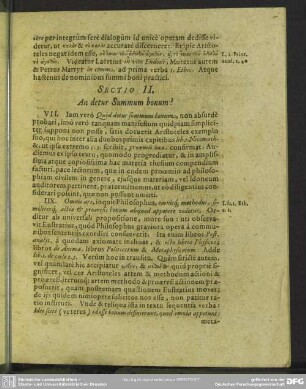 Sectio II. An detur Summum bonum?
