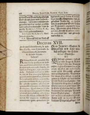 Decisio XVII. - Decisio XIX.