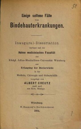 Einige seltene Fälle von Bindehauterkrankungen