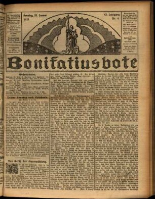Erste Ausgabe vom Sonntag, den 25. Januar 1925.