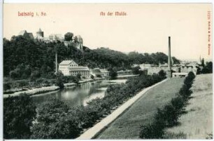 Leisnig. Blick über die Mulde auf Schloss Mildenstein