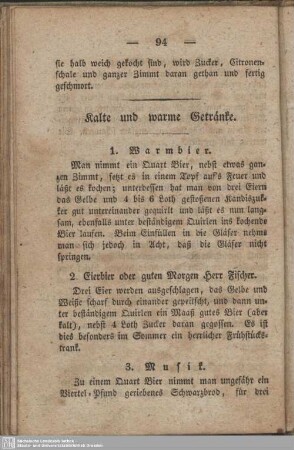 Kalte und warme Getränke