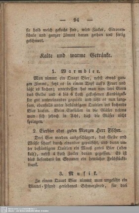 Kalte und warme Getränke