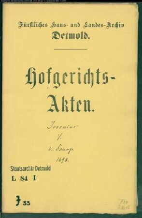 Johrenius, Dr. gegen Hofmeister Moritz von Donop auf Lüdershof - Schuldforderung
