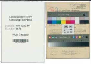 Entnazifizierung Theodor Wulf , geb. 26.04.1918 (Klempner)