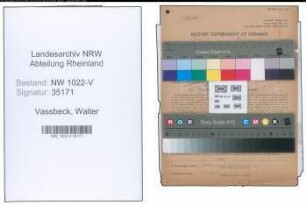 Entnazifizierung Walter Vassbeck , geb. 23.12.1896 (Vertreter)