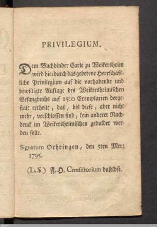 Privilegium.