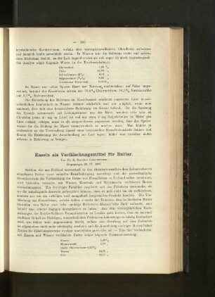 Kasein als Verfälschungsmittel für Butter.