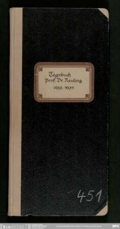Tagebuch von Hans Theodor Reuling
