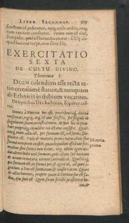 Exercitatio Sexta. De Cultu Divino.
