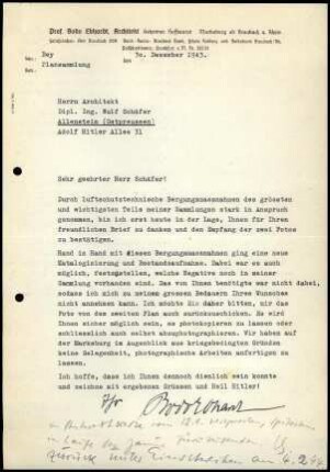 B. Ebhardt an W. Schaefer