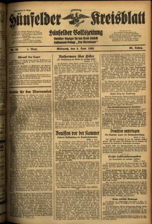 Erste Ausgabe vom Mittwoch, den 05. Juni 1935.