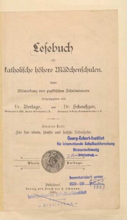 Teil 2, [Schülerband]: Für das vierte, fünfte und sechste Schuljahr
