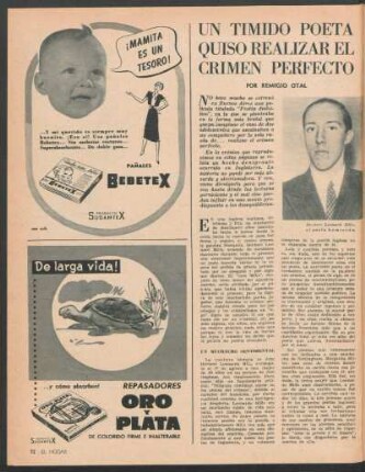 Un tímido poeta quiso realizar el crimen perfecto