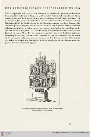 Der Kunstbesitz der Goldschmiedeinnung