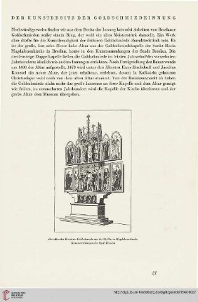 Der Kunstbesitz der Goldschmiedeinnung