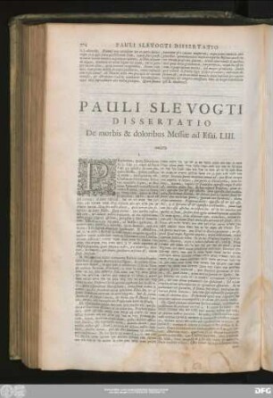 Pauli Slevogti Dissertatio De morbis & doloribus Messiae ad Esai. LIII.