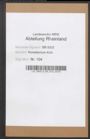 Urlaubsgesuche der Geistlichen. Specialia