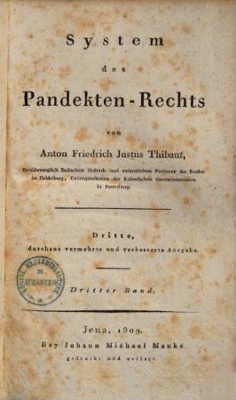 System des Pandekten-Rechts, 3