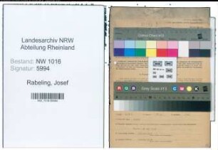 Entnazifizierung Josef Rabeling , geb. 14.03.1896 (Anstreicher)
