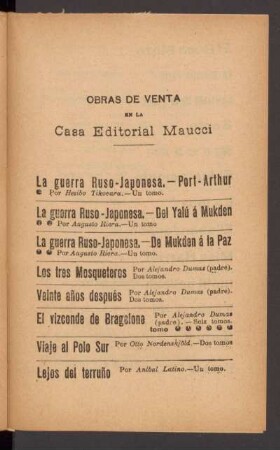 Obras de venta en la Casa Editorial Maucci