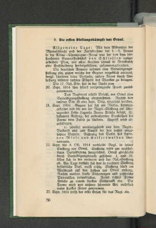 6. Die ersten Stellungskämpfe vor Orval.