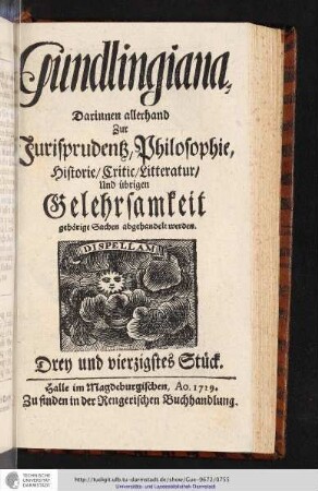 Gundlingiana Dren und vierßigstes Stück