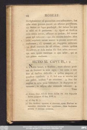 Sectio XI. Caput IX, 1 - 9