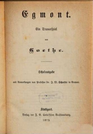 Egmont : Ein Trauerspiel