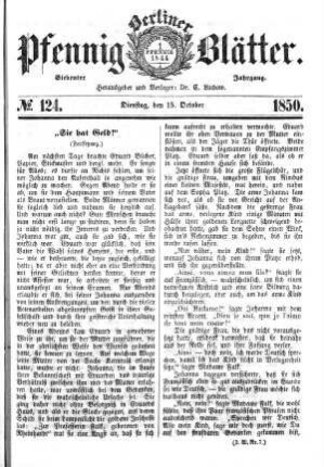 No. 124, Dienstag, den 15. Oktober