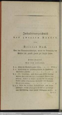 Inhaltsverzeichniß des Zweyten Bandes
