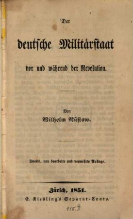 Der deutsche Militärstaat vor und während der Revolution