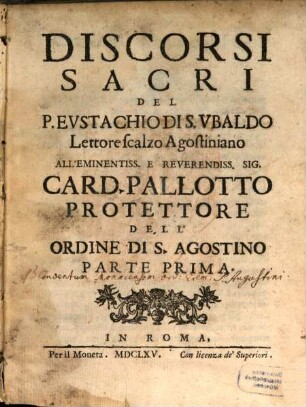 Discorsi Sacri, 1