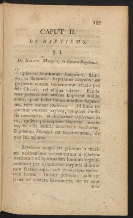 Caput II. De Baptismo
