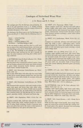 Catalogue of Netherland Weser Ware