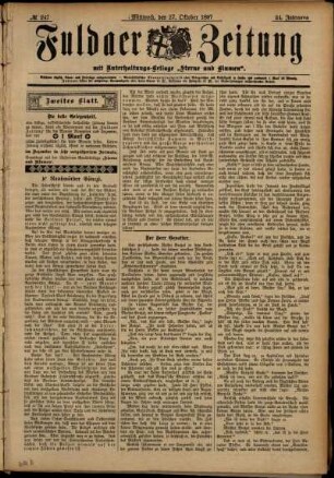 Zweite Ausgabe vom Mittwoch, den 27. Oktober 1897.