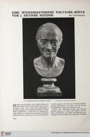 4: Eine wiedergefundene Voltaire-Büste von J. Antoine Houdon