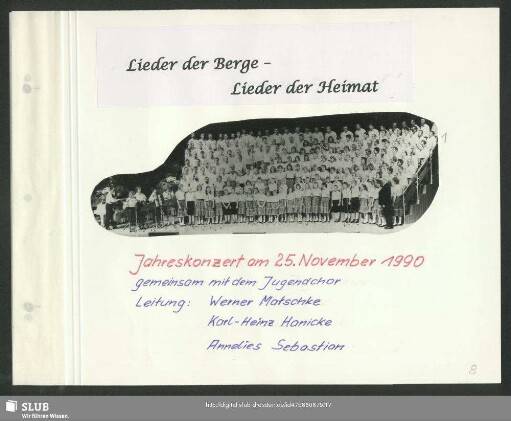 Jahreskonzert des Bergsteigerchores mit dem Jugendchor und der Instrumentalgruppe