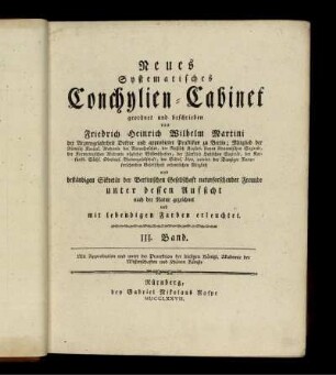 Bd. 3: Neues systematisches Conchylien-Cabinet. Bd. 3