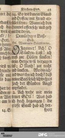 Demüthiges Buß-Lied.