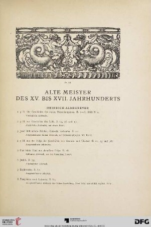 Alte Meister des XV.-XVII. Jahrhunderts (Nr. 1-228)