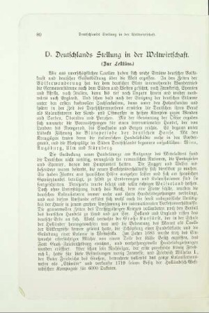 D. Deutschlands Stellung in der Weltwirtschaft